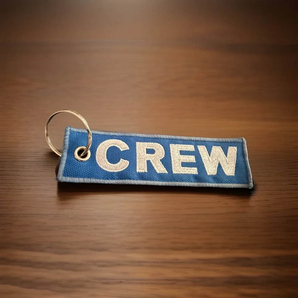Jeppesen Blue Crew Canvas Embroidered Keychain Luggage Tag 5